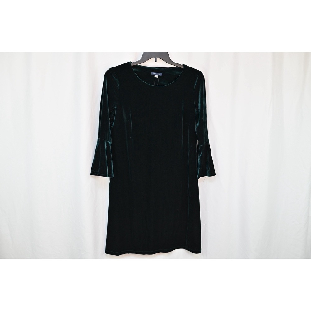 Tommy Hilfiger Green Velvet Long Sleeve Dress Size 14 NWT